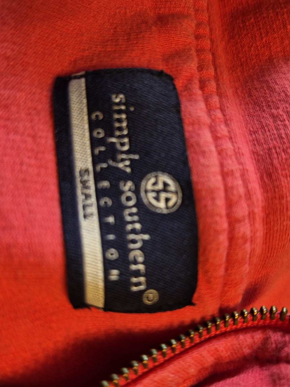 Simply Southern pink cotton 1/4 zip pullover featuring navy blue anchor-patterne - Picture 6 of 7